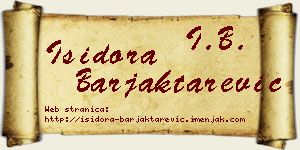 Isidora Barjaktarević vizit kartica